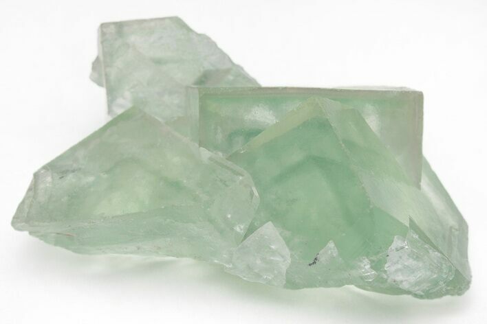 Green Cubic Fluorite Crystals with Phantoms - China #216243